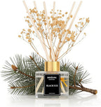 Reed Diffuser Set - 3.38 fl oz Black ice Premium Scented Oil with Preserved Baby's Breath & Cotton 6 Sticks | Long-Lasting Aromatherapy for Home, Bedroom, Bathroom, Office Home Decor