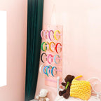 Tudomro Hanging Headband Holder for Girls Felt Hair Accessories Organizer with 60 Elastic Bands Bow Hanger for Girls Hair Bows Without Headbands(Plain Style,Pink)