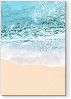 Renditions Gallery Canvas Nature Wall Art Modern Paintings Decorations Blue Sandy Beach Ocean Romantic Wall Hanging Artwork Prints for Bedroom Living Room Office Kitchen - 12"x18" LT06