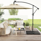 Tangkula 4 Piece 220 Lbs Umbrella Base, Offset Umbrella Weights with 4 Square HDPE Plate & 4 Connection Metal Hooks, Handle, Water & Sand Fillable Cantilever Umbrella Stand for Patio, Garden, Pool