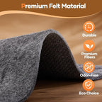 Veken Non Slip Cushioned Rug Pad Gripper 3 x 5 Ft, Felt and Silicone Backing, 1/8 inch Thick Carpet Liner for Hardwood Floors and Finishes, Under Area Rugs Anti Skid Mat, Keep Rugs Safe and in Place
