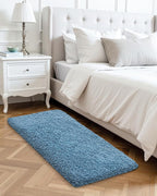 ILANGO Blue Bathroom Rugs 70" × 24" Non Slip & Super Absorbent Extra Thick Soft, Washable Bath Carpet Runner for Floor, Microfiber Plush Shaggy Bath Mats with Rubber for Bedroom Bathtub Shower Room