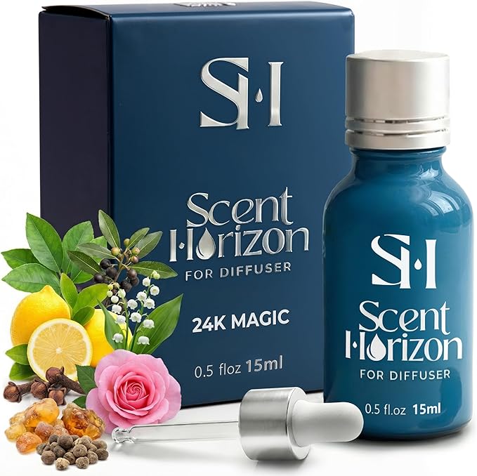 24K Magic No.1023 Hotel Diffuser Oil Refill, 0.5 Fl oz | 15ml, Luxury Home Scent Fragrance Oil for Diffuser Ultrasonic and Waterless Diffuser Oil and Crafting, Long-Lasting Aroma