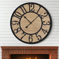 Maxstar Wall Clock for Living Room,Silent Rustic Farmhouse with Arabic Numeral, Battery Operated Wall Clocks Decorative for Bedroom Office Home Decor 16inch Black