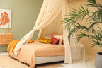 Cream Beige Bed Canopy for Queen and King-Sized Beds | Bedroom Decoration for Teens or Adults | Conical Shape Insect Netting | Mosquito Net in Multiple Colors and Sizes