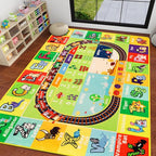 ABC Kids Rug for Playroom 59"×39.4" Baby Play Mat Alphabet Mat Animal Number Shape Classroom Rug Kids Playroom Playmat Early Learning Carpet for Educational Learning & Game Area Preschool