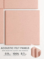 Bumusty Large Cork Board 36" x 24" Alternative - 6 Pack Felt Wall Tiles with 40 Safe Removable Adhesive Tabs, 30 Pushpins, Cork Boards for Walls Pin Board Bulletin Board Office Decor (Pink)