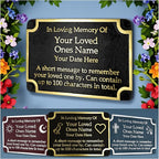 The Metal Foundry Personalised Memorial Angels Metal Plaque For Memory Of A Loved One, Mother, Father Or Grandparents. Wall Mounted As Garden Stones Statue Gift Alternative Idea Handmade In Brass