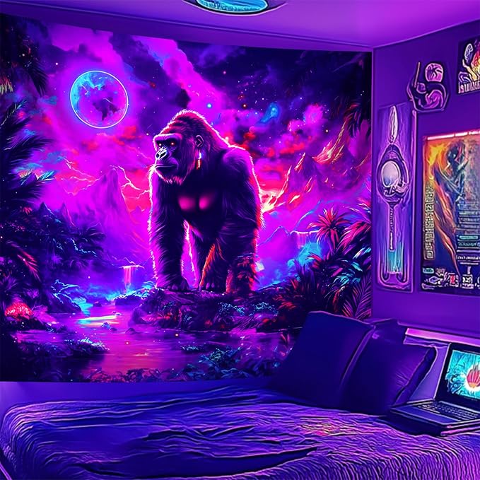 NYZE Astronaut Space Tapestry for Bedroom, Glow in the Dark Room Decor Wall Tapestries, Cool Galaxy Planet Wall Hanging, Wall Hanging for Men Guys Gamer Room Dorm Living Room 59in×51in