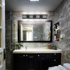 SOLFART Black Bathroom Light Fixtures 4 Lights Bathroom Vanity Light LED Vanity Lights Matt Black Vanity Lighting