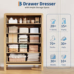 GarveeHome 5 Drawer Dresser for Bedroom, Chest of Drawers, Closet Dresser Storage Cabinet Organizer for Bedroom, Living Room, Hallway & Office