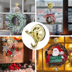 Antimbee Suction Cup Hooks, 5 Pack Suction Cup Hanger, Removable Large Suction Cup with Ultra-Thin Adhesive Disc for Smooth/Uneven Surfaces,Wreath Hangers Max Hanging up to 11 lbs (Gold)