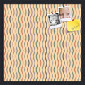 PinPix 22x22 Inch Cork Bulletin Board. This Decorative Framed Pin Board Comes with Multi Color Waves Design and a Satin Black Frame. Ideal for Home Office Decor or Message Board (PinPix-565)