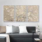 MUDECOR Framed Canvas Print Wall Art Blossoming Branches Vintage Floral Illustrations Realism Decorative for Living Room, Bedroom, Office - 24"x36"x3 White