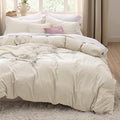 Bedsure Oat Milk Duvet Cover King Size Only - Prewashed Cotton-Like Polyester Extra Soft All Season Bedding, Includes 1 Duvet Cover 104x90 Inches with Zipper Closure, Comforter Not Included