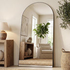 Antok Full Length Mirror, 81"x41" Floor Mirror, Arched Floor Standing Freestanding Arch Full Body Mirrors with Stand for Bedroom, Hanging Mounted for Living Room Cloakroom,Black