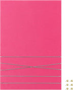 Navaris Fabric Memo Bulletin Board - 12" x 17" Velvet Memory Board for Wall to Display Photo Collages, Pictures, Notes - Includes 6 Push Pins - Bright Pink
