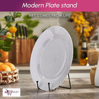 Plate Stands for Display-2 Pack 6 Inch Black Metal- Book Holder & Book Stand for Table, Racks-Trendy & Sturdy Display Stand for Decorative Art Plate, Tablets-Picture Stand for Party Decor (Black, 2 Pack 6 Inches)