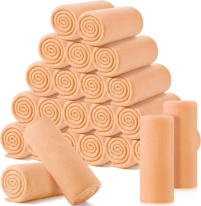 Shimeyao 24 Packs Fleece Throw Blanket Soft Warm Lightweight Fleece Blanket Cozy Throw Bulk for Home Bed Couch Sofa Office Wedding Gifts Suitable for Seasons, 50 x 60 Inches(Nude Pink)