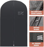 PLX 40" Black Garment Bags Suit Bag for Travel & Clothing Storage of Dresses, Shirts, Fur Coats, Jackets & Dance Costumes - Hanging Suit Cover for Men & Women Closet Storage Garment Protector