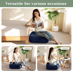 8" Washable Floor Pillow Cushion for Adults, Meditation Cushion Pillow, Removable Tufted Blended Corduroy Cover, Large Square Floor Sitting for Tatami Living Room or Yoga, 2Pack, Machine Washable
