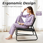 DAICO Modern Accent Chair Waterproof Armless Sling Accent Chairs Comfy Upholstered Side Sitting Chairs with Metal Frame for Living Room Bedroom Balcony Garden, Faux Leather, Black
