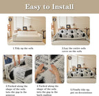 MYSKY HOME Couch Cover for Sectional Sofa Set Boho Geometric Furniture Sofa Cover Washable for Dog Cat Pets Couch Cover 3 Cushion Couch Sofa Chenille Couch Protector Multi-Use Cover Blanket, 71" X134"