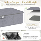 Yawinhe Under Bed Storage Containers with Handles, Sturdy Zipper und Label Holders, Foldable Blanket Storage Bags, for Comforter, Clothing, 23.6''Lx11.8''Wx6''H, 1-Pack, Grey SNH002GS-1
