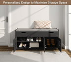ChooChoo 41.3" Shoe Storage Bench with Lift Top Storage, Entryway Bench with Cushioned Seat, Adjustable Shelf, Shoe Cabinet with Hidden Space, for Entryway, Bedroom, Living Room, Black