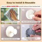 OUTXE Wreath Hanger for Front Door, Heavy Duty Suction Cup Reef Hook for Glass Window/Over Door, Christmas/Thanksgiving/Halloween/July 4th/Easter/Valentine/Winter/Fall/Summer/Spring (White, 4-Pack)