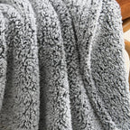 Ultra Soft Fleece Sherpa Blanket Queen Size,Lightweight Cozy Boho Bed Blanket with Decorative Tassel, Pattern Reversible, 2 Tones Ombre Black, 90”x90”