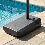 Giantex Fillable Cantilever Umbrella Base, 250 lbs Heavy-Duty Offset Patio Umbrella Stand with Wheels, Sand & Water Filled, HDPE Weighted Outdoor Umbrella Holder for Garden, Deck, Poolside