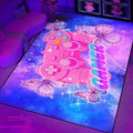 Pink Gaming Rugs for Girls Bedroom Butterfly Rug 4x6 ft Gaming Room Decor Gaming Area Rug Teen Gamer Blue and Pink Carpet for Livingroom,Kids Room,Playroom & Game Room Non-Slip Floor Mat