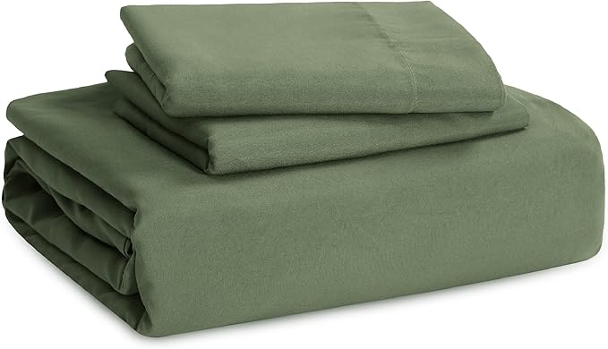 Bedsure Olive Green Oversized Queen Duvet Cover - 3 Pieces Prewashed Cotton-Like Polyester Extra Soft Bedding Set, Includes 1 Duvet Cover 98''x98'' with Zipper Closure & 2 Pillow Shams, No Comforter