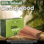 ecoKiwi Cedar Blocks for Clothes Storage - 10 Pack Hang Ups - 100% Natural Aromatic Cedar Planks for Closets and Drawers - Cedar Wood Hangers Balls Chips with Sandpaper - Cedarwood Scented Freshener