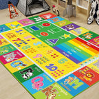 ABC Carpet, Kids Rugs for Playroom, Educational Play Mat for Kids, Preschool Rugs with ABC, Numbers, Animals Learning Carpet for Bedroom Playroom Classroom Baby Toddler Children (Yellow, 78.7X59 INCH)