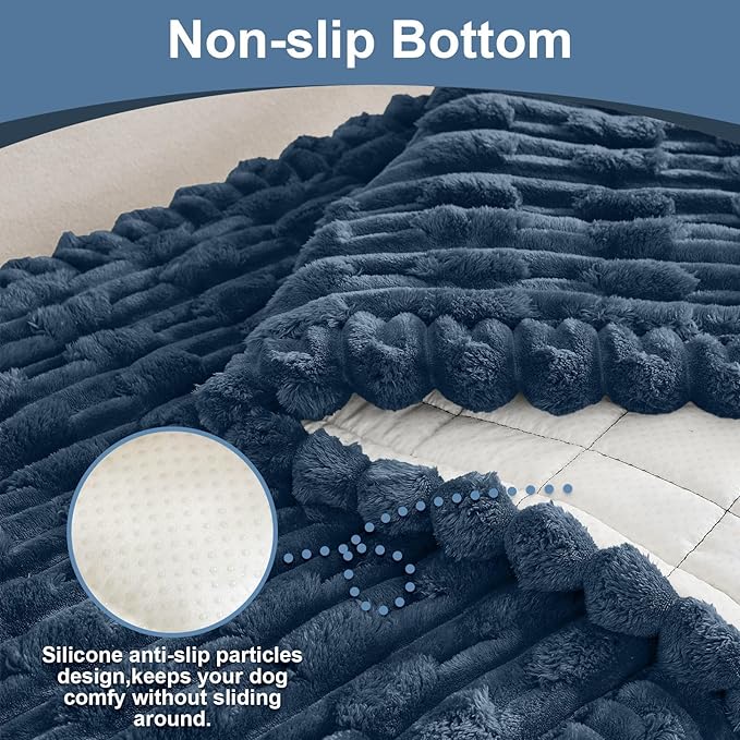 Couch Cover for Dogs, Non Slip Fuzzy Pet Couch Covers for Sofa,Couch Covers for Sofa Pet Friendly,Thick Soft Sofa Slipcovers Cushion Protector(Berlin Blue, 28" x 83"/70 x 210cm)