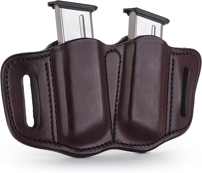 1791 Gunleather Mag Holster 2.1 - Double Mag Pouch for Single Stack Magazines, OWB Magazine Pouch for Belts