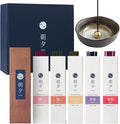 Asayu Japan Incense Gift Set - Floral Scent Collection - 1 Incense Holder, 20g Incense Sticks, 5 Floral Scents - 100% Made in Japan - for Yoga, Zen Meditation & Relaxation