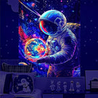NYZE Astronaut Space Tapestry for Bedroom, Glow in the Dark Room Decor Wall Tapestries, Cool Galaxy Planet Wall Hanging, Wall Hanging for Men Guys Gamer Room Dorm Living Room 60x80 in