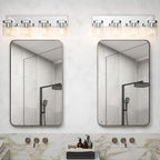 Chrome Bathroom Vanity Light, Square Design 4 Lights Morden Vanity Lighting Fixtures Over Mirror, Bathroom Vanity Light Fixtures for Living Room/Bedroom
