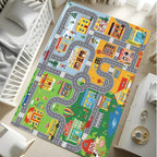 Car Rugs for Kids Toy Cars,Kids Play Rug with Non-Silp Backing, City Road Carpet for Playroom Bedroom Boys, Car Track Map Playmat - 9'2" x 6'7" (Rectangular)