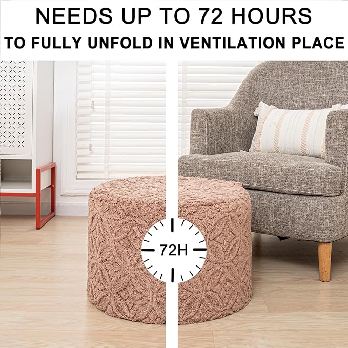 Plush Multi-Functional Ottoman Pouf – Ergonomic Ottoman Foot Rest with Space-Saving Design, Perfect Under Desks, Couches & Sofas (Coffee)