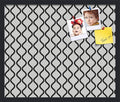 PinPix ArtToFrames 18x22 Custom Cork Bulletin Board Black and White Waves Poster Board Has a Fabric Style Canvas Finish, Framed in Satin Black (PinPix-194)