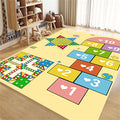 Play Game Area Rugs Jump and Counting Game Crawl Jump Mat with Colorful Hopscotch and Rainbow Designs Yellow Baby Play Collection Anti-Slip Carpet Home Learning Matfor Kids Room Playroom, 5x8ft