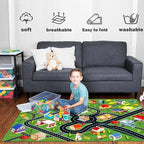 Kids Rug - Car Rugs for Kids Toy Cars Play Mat with Rubber Backing - City Life Road Rug for Fun - City Map for Carpet - Bedroom Boys (RED, 4x6ft)