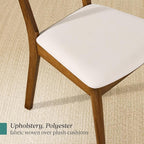 Best Choice Products Dining Chairs Set of 2, Mid-Century Modern Upholstered Wood, Armless w/Seat Cushion, Padded Backrest - Walnut/Cream