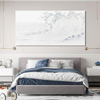 Canvas Wall Art Decor Large Wall Art Pictures for Living Room Landscape Coastal Wall Art Decor Wave Artwork for Walls White Blue Wave Wall Art Prints Art Work for Home Office Room Wall Decor 29"x58"
