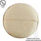 Urban Lifestyle Circular Natural Jute Braided Pouf Ottoman and Footrest, 18"x18"x10"H