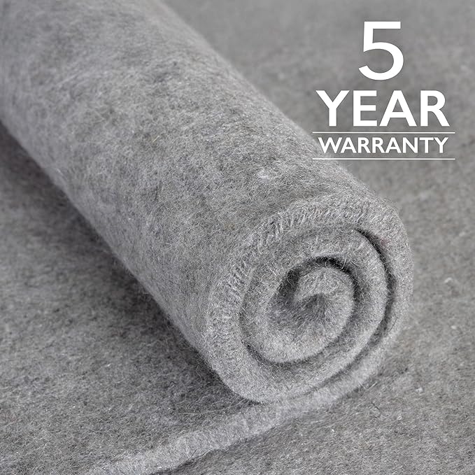 RUGPADUSA - Eco-Plush - 10' Square - 1/2" Thick - 100% Felt - Luxurious Cushioned Rug Pad - Available in 3 Thicknesses, Many Custom Sizes